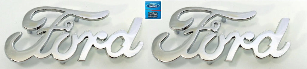 Chrome Ford Script Emblems Replacement Pair with Mounting Studs for KA7701X2 (2017–2017)