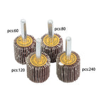 Set of 40 Mounted Flap Wheels for Various Applications (1" x 1" x 1/4")