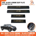 Black Chrome Door Sill Scuff Plates for Mazda BT-50 Ute (2012-2019)