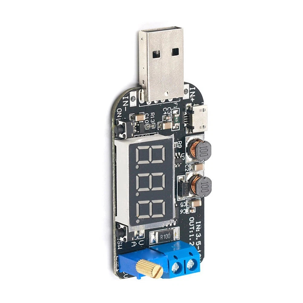 USB 2A Adjustable Power Supply Module with Digital Readout for Universal Use