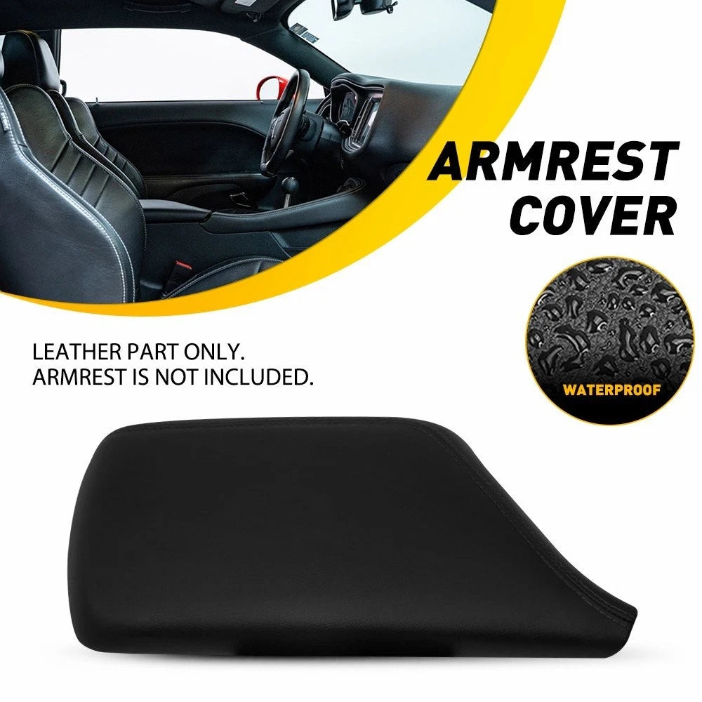 Center Console Lid Armrest Leather Cover for Dodge Challenger (2015–2020) EPY