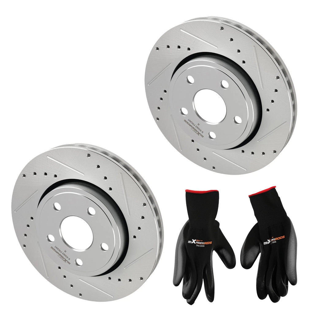 Front Drilled Brake Rotors Set of 2 for Jeep Grand Cherokee (2011–2018) S-53062
