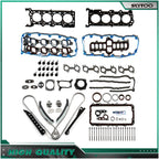 Full Gasket Set Timing Chain Kit Head Bolts for Ford Expedition (1999)