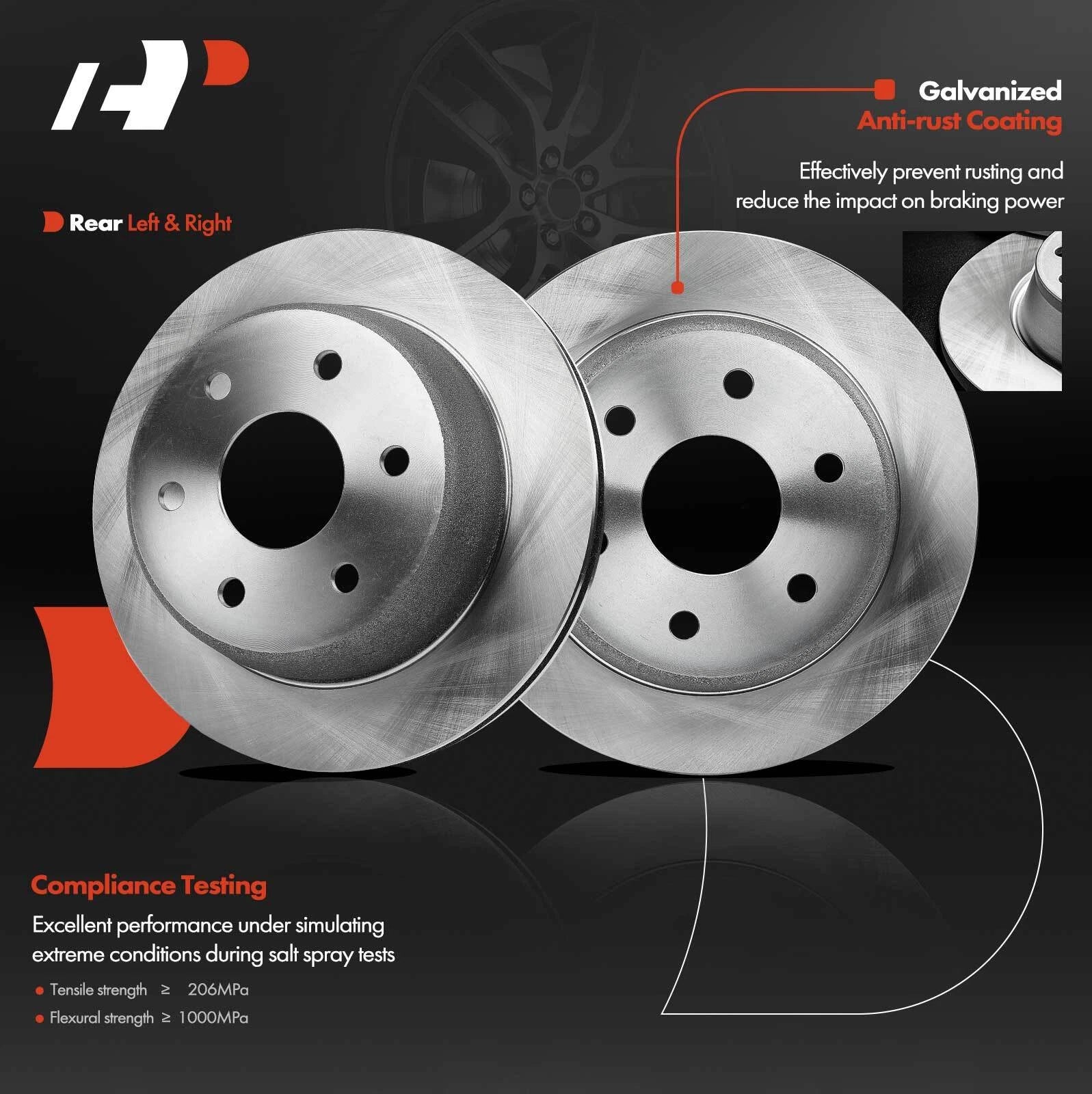 Rear Disc Brake Rotors & Ceramic Pads for Chevy Silverado 1500 (2001–2006)