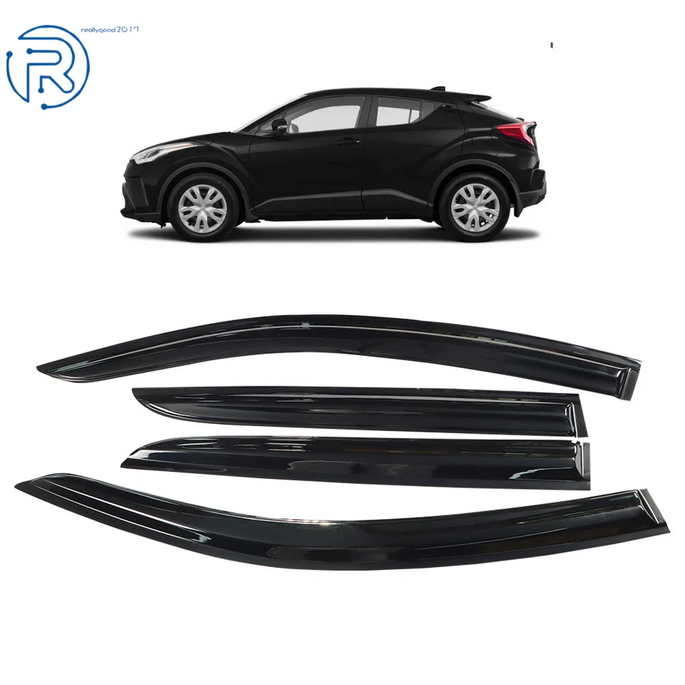 3D Wavy Window Visor Rain Guard for Toyota C-HR (2017–2020)