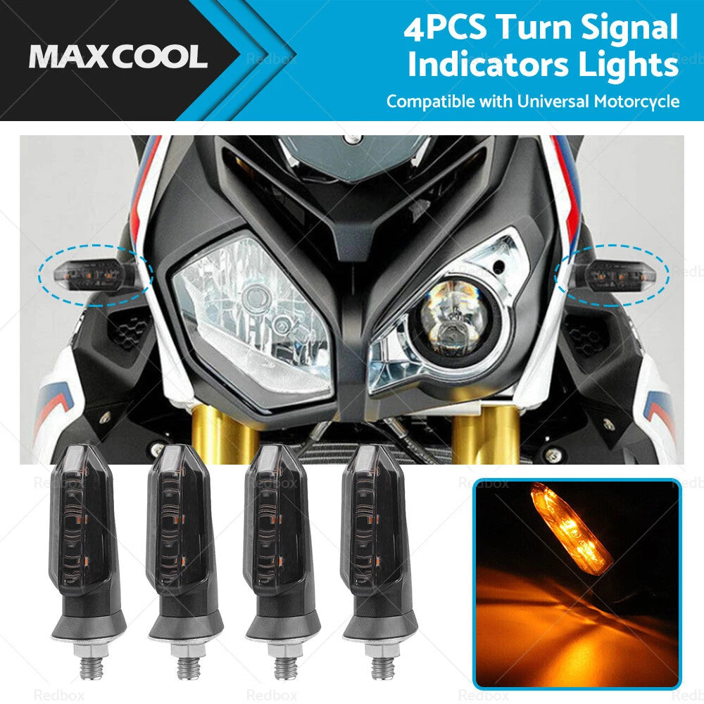 4X LED Turn Signal Light Blinkers for Universal Motorcycle (2002–2019)