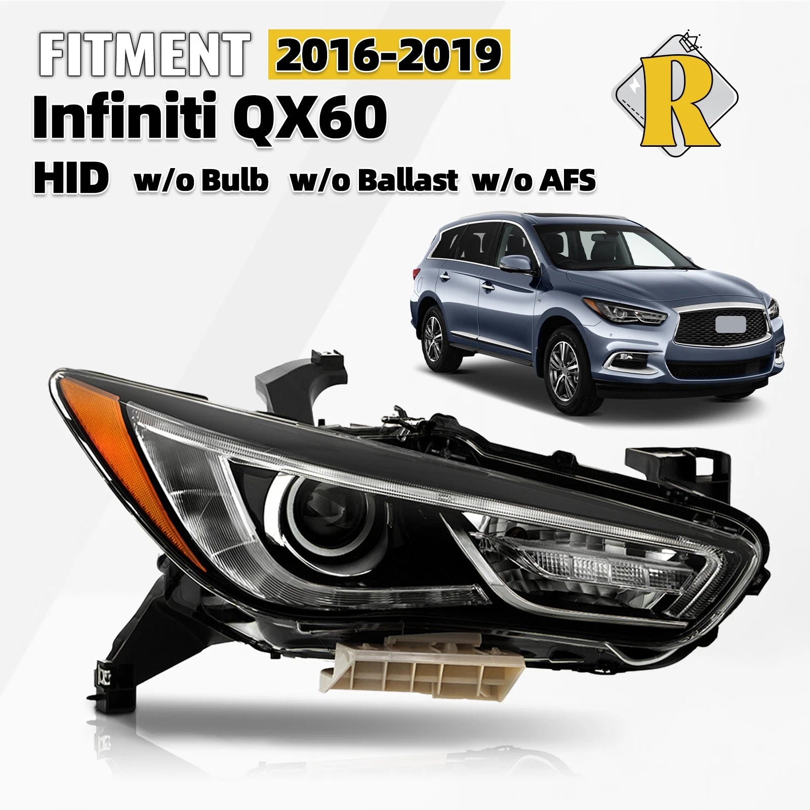 HID Headlight for Infiniti QX60 (2016–2019) Passenger Right Side
