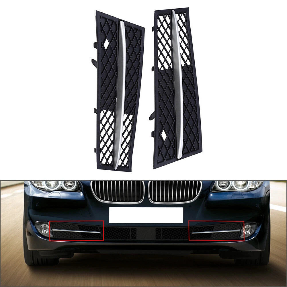 Pair Front Lower Bumper Grille Fairing for BMW 5 Series F10 F11 (2010–2013)