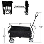 Folding Utility Wagon Cart with Wheels for Outdoor Use
