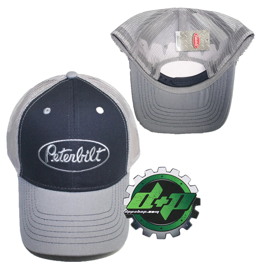 Peterbilt Trucks Baseball Cap Hat - Navy & Grey Mesh Back