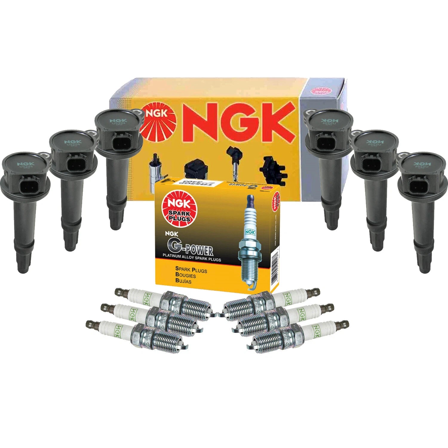 Set of 6 Ignition Coils & 6 G-Power Platinum Spark Plugs for Ford Mazda Mercury