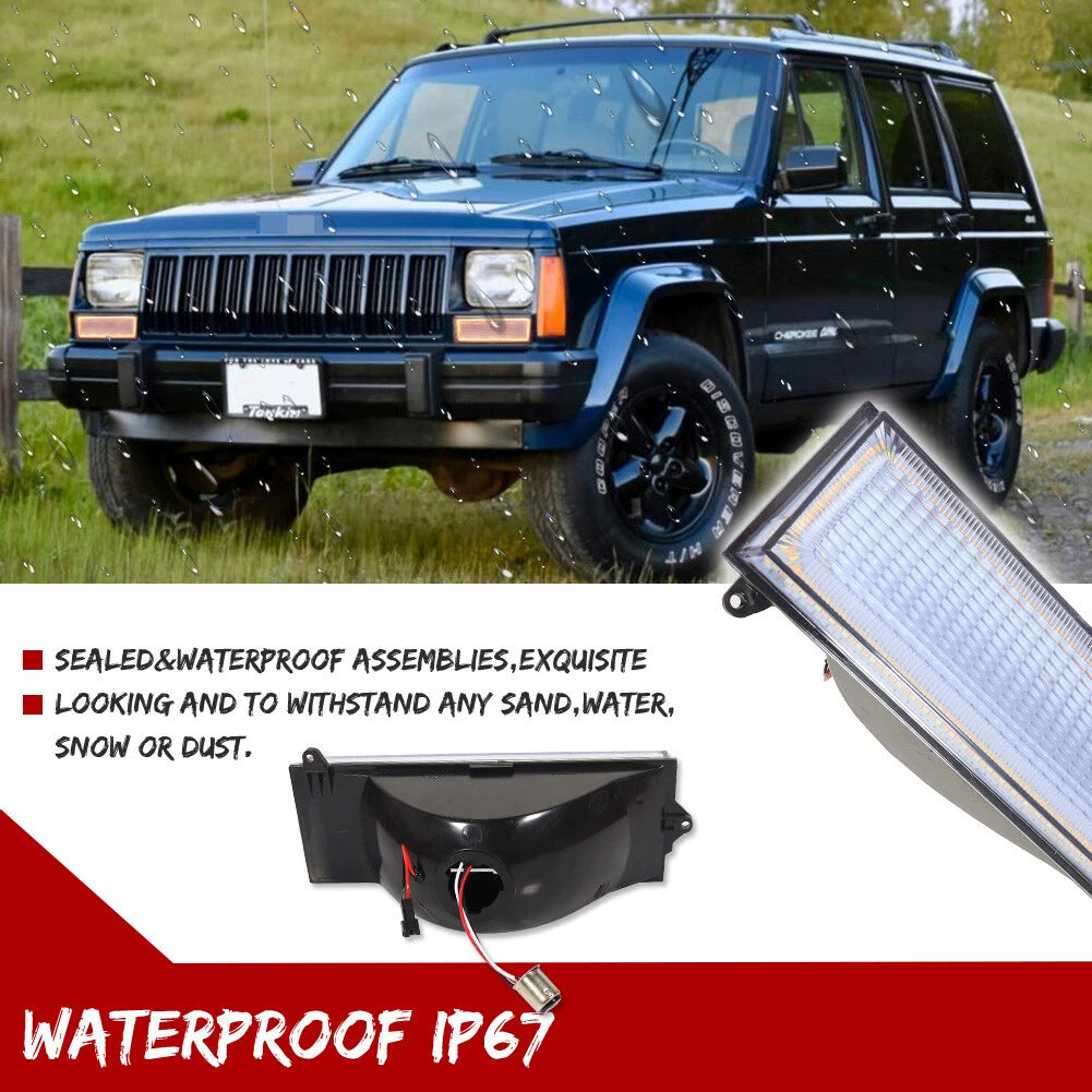 Switchback LED Front Turn Signal Lights for Jeep Cherokee Comanche (1984–1996)