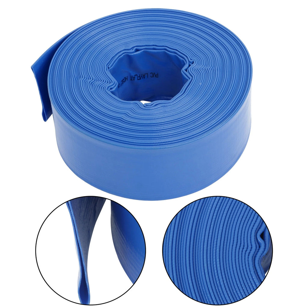 3" x 100 Ft Blue PVC Lay Flat Hose for Various Applications