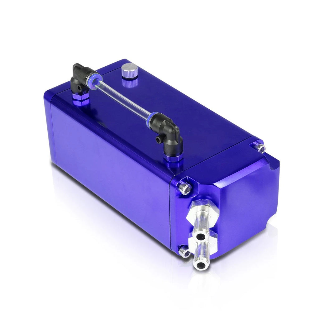 Billet Aluminum Oil Catch Reservoir Tank for Racing Vehicles (Square Style)