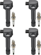 Set of 4 Ignition Coils & Spark Plugs for Honda Civic 2006–2011 UF582 E1082