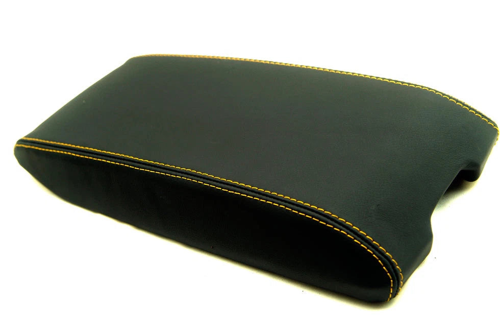 Console Armrest Cover for Chrysler 300 (2005–2007) Yellow Stitch PVC Leather