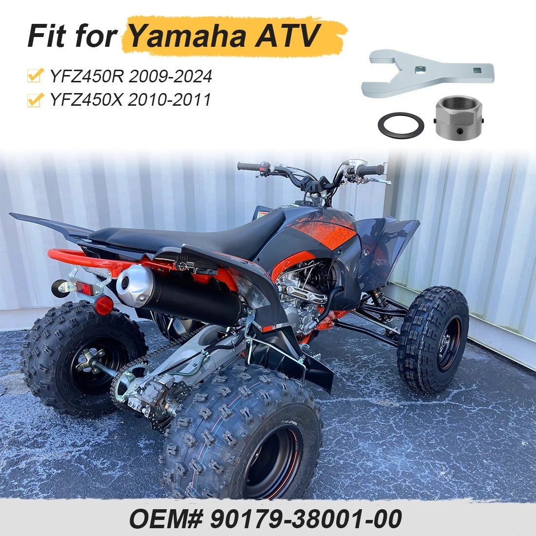 Axle Lock Nut & 46mm Wrench Tool for Yamaha YFZ450R (2009–2024) 90179-38001-00