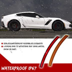 4X Amber LED Front & Red Rear Side Marker Lights for Chevy Corvette C7 (2014–2019)