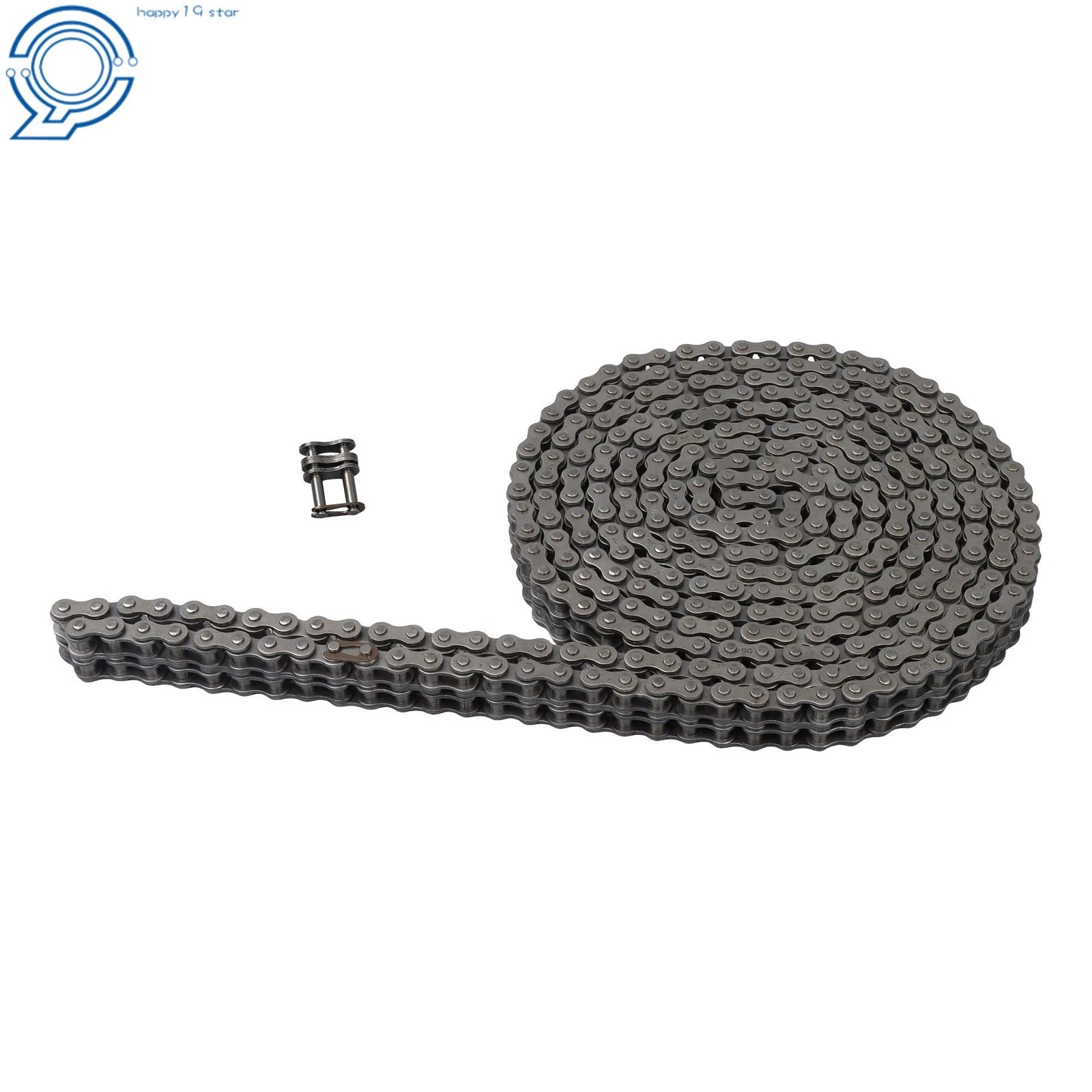 Duplex Roller Chain 10 FT Kit with 2 Master Links for Power Transmission