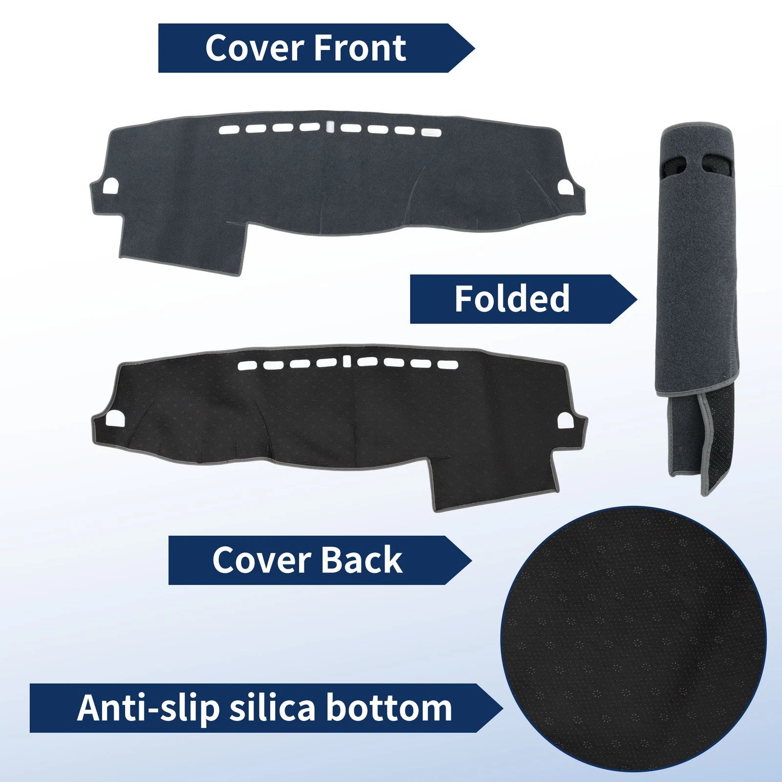 Dash Cover for Mitsubishi Shogun (2007–2019) Without HUD, Polyester Gray