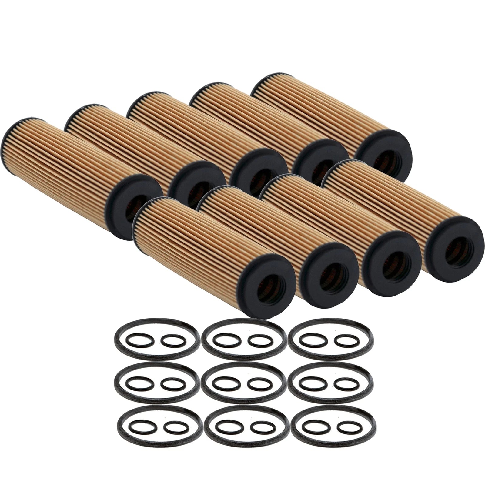 Set of 9 Engine Oil Filters for Mercedes-Benz W204 C204 R172 (1.8L L4)