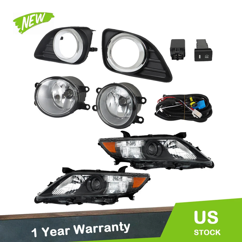 Set of 2 Halogen Headlights and Fog Lights for Toyota Camry (2010–2011)