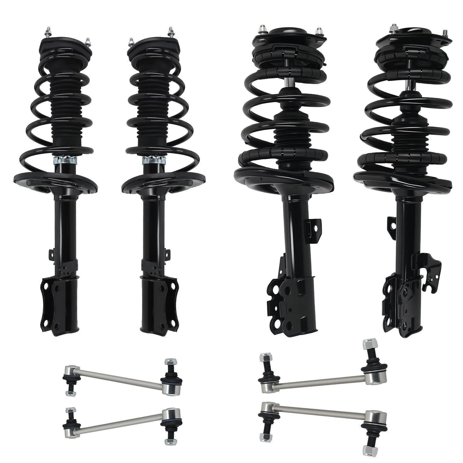 Set of 8 Struts with Springs & Sway Bar Links for Toyota Camry (2007–2011)