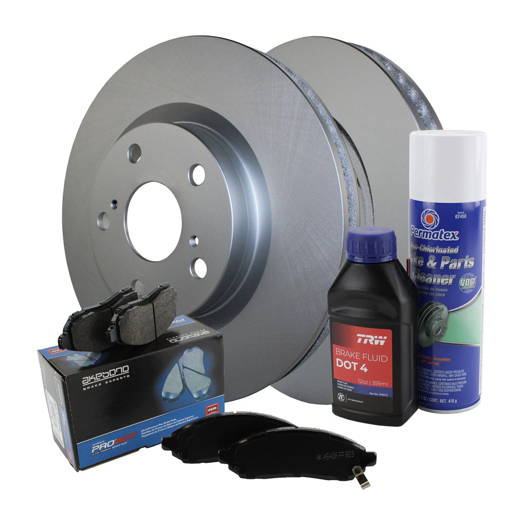 Front Brake Kit 296mm Rotors & Akebono ProACT Pads for ES300h ES350 Avalon (2013–2023)
