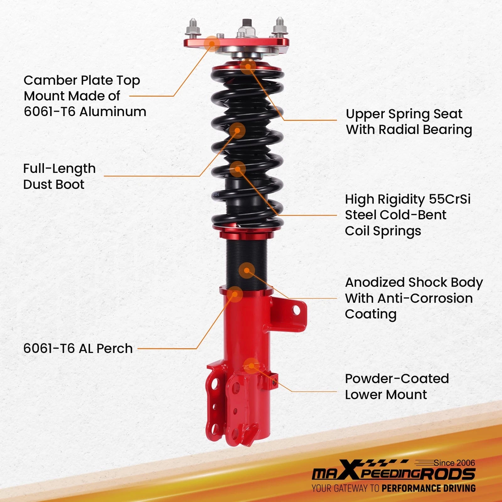 Coilovers for Kia Forte (2014-2018) Height Adjustable