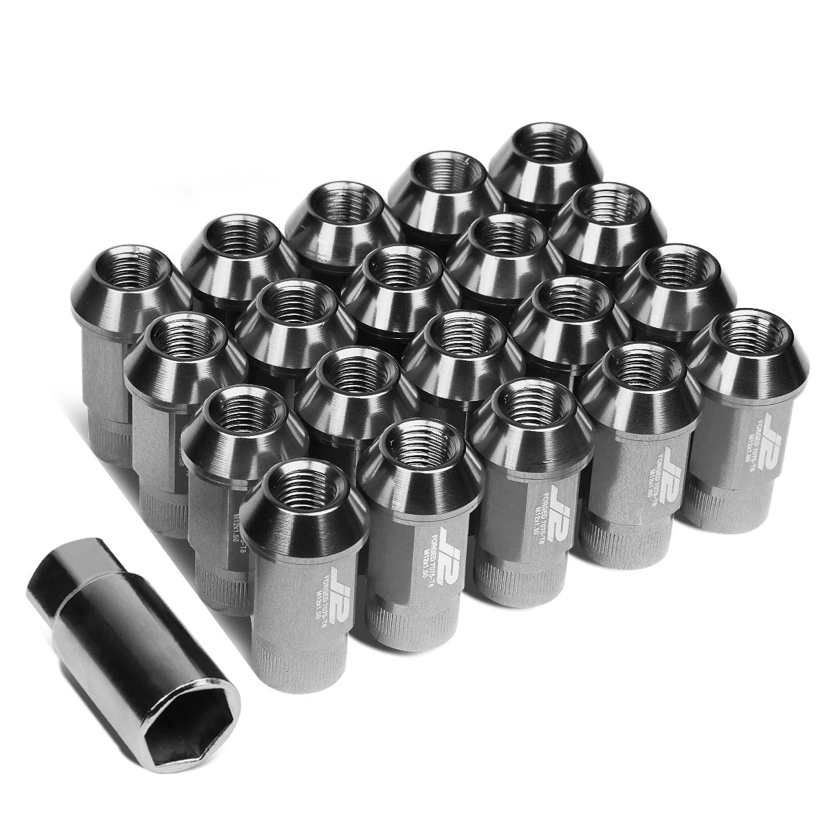 Set of 20 J2 7075 Forged Aluminum M12x1.5 Open-End Lug Nuts for