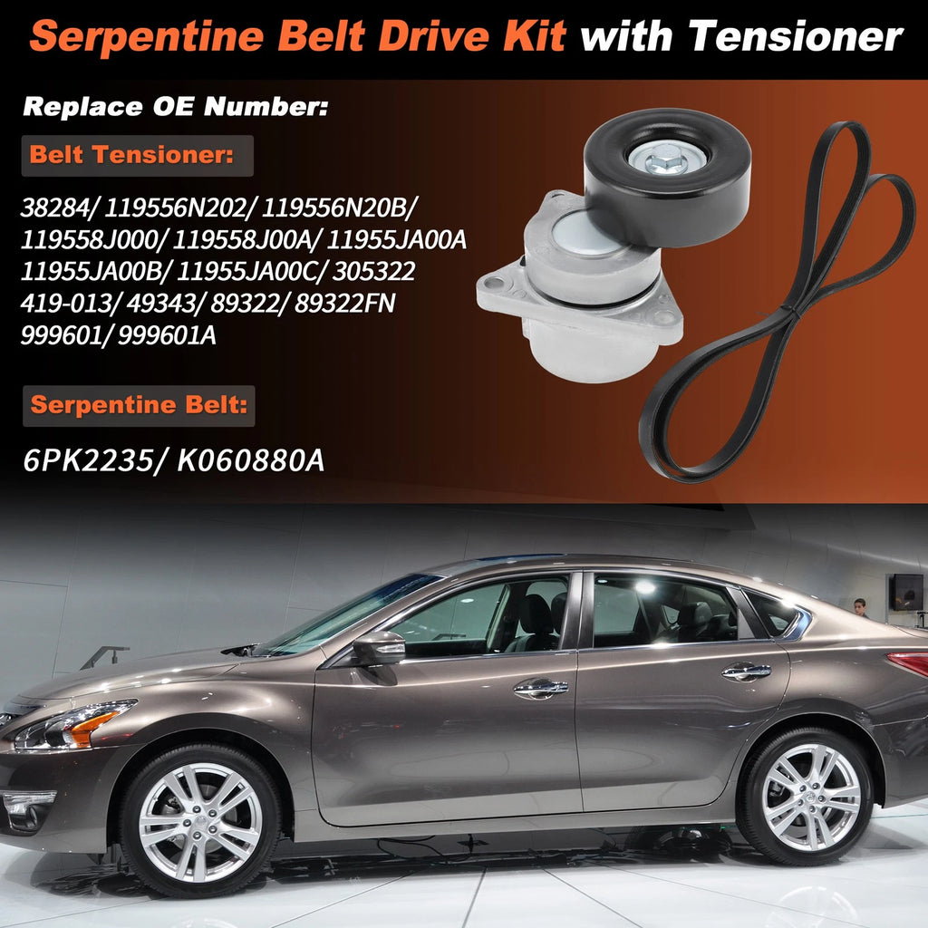 Drive Belt Tensioner Kit 90K-38284B for Nissan Altima (2007–2013) 2.5L