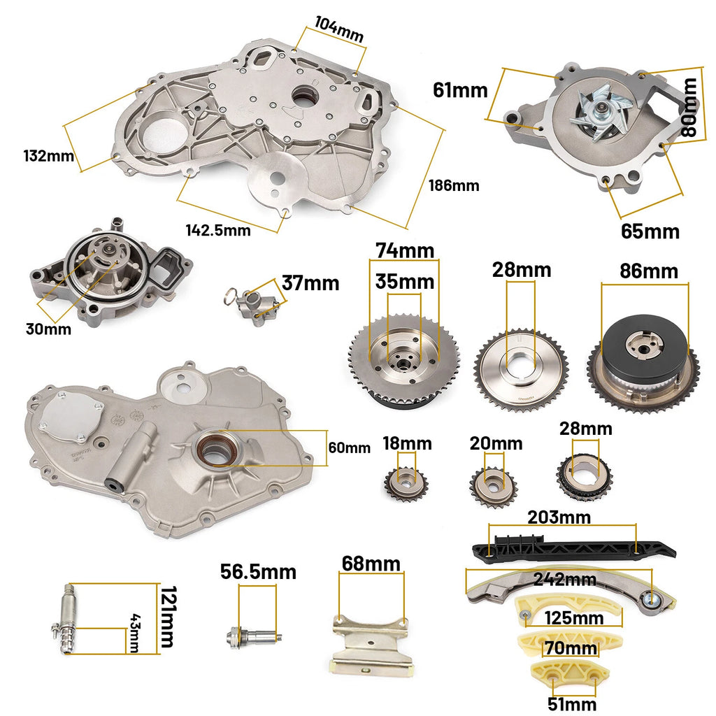 Timing Chain Gasket Kit for Buick Allure, Lacrosse, Regal, Verano (L4 2.0L, 2.4L)