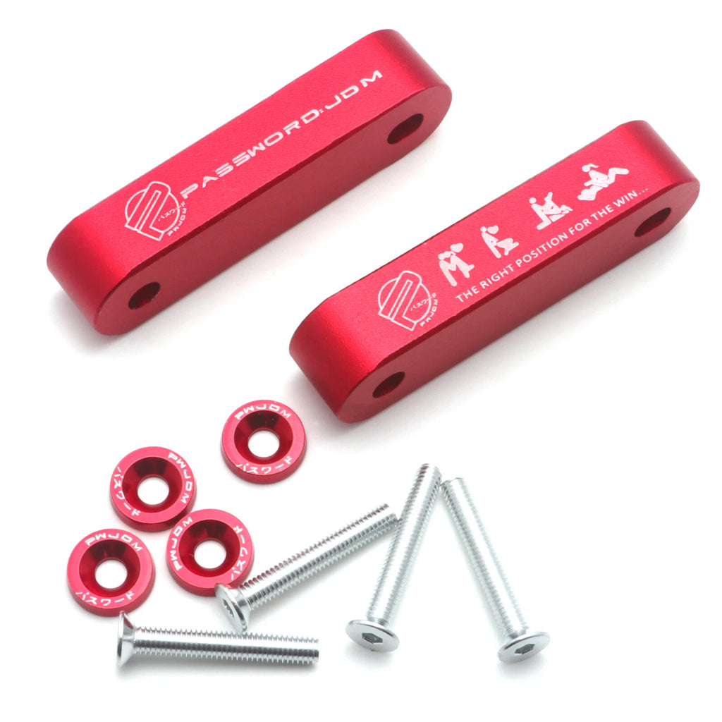 JDM Red Billet Hood Vent Spacer Riser Kit for Acura Honda (2009-2014)