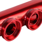 Dual SSQV Sequential Turbo Charger Blow Off Valve Flange Adapter Pipe Red