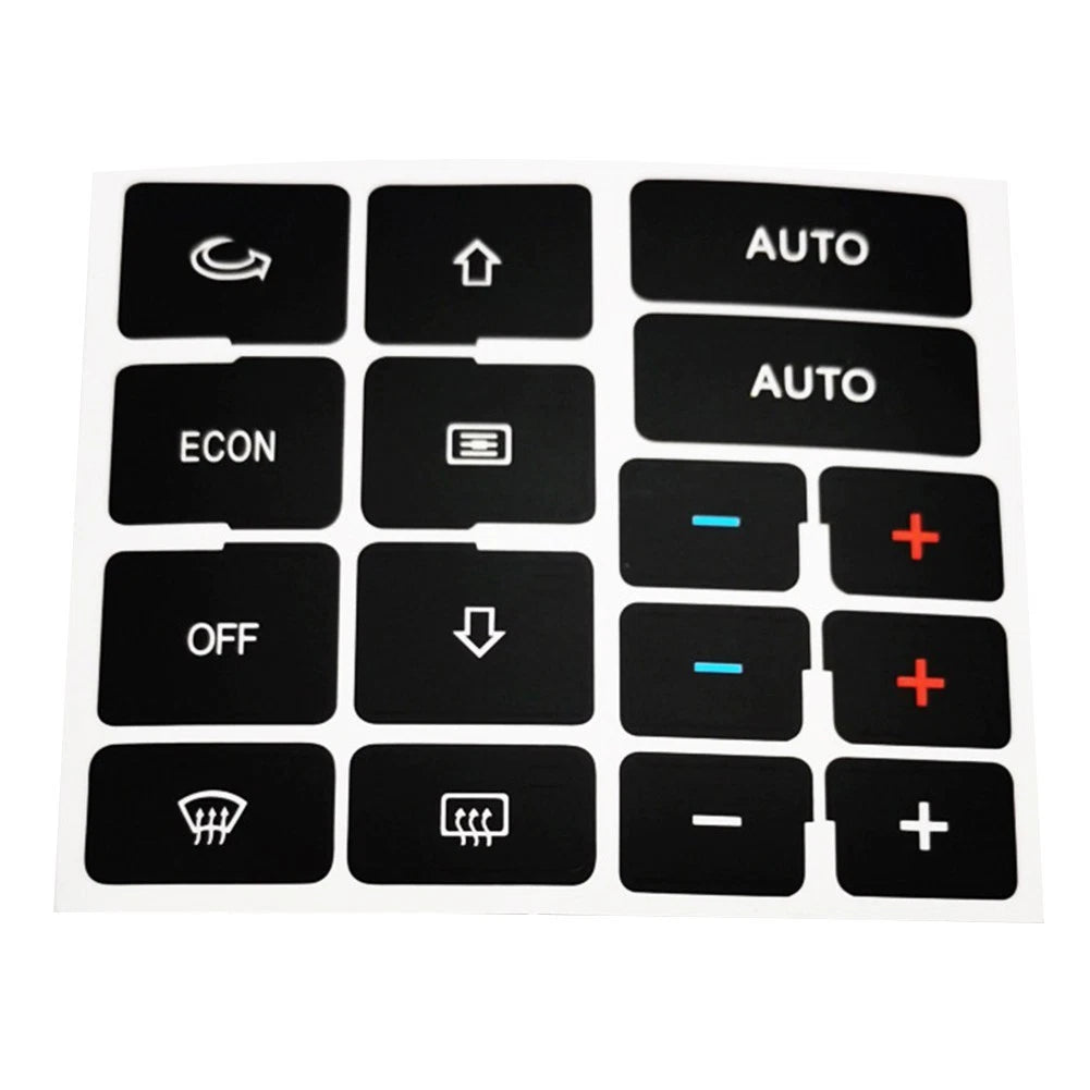 Button Decal Sticker for Audi A4 B6 B7 (2001–2008) Climate Control Overlay Black Vinyl