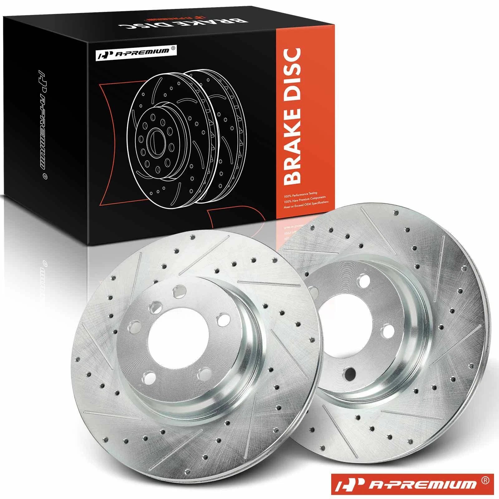 Front Drilled Brake Rotors for BMW 328i 2013–2015 328i GT xDrive