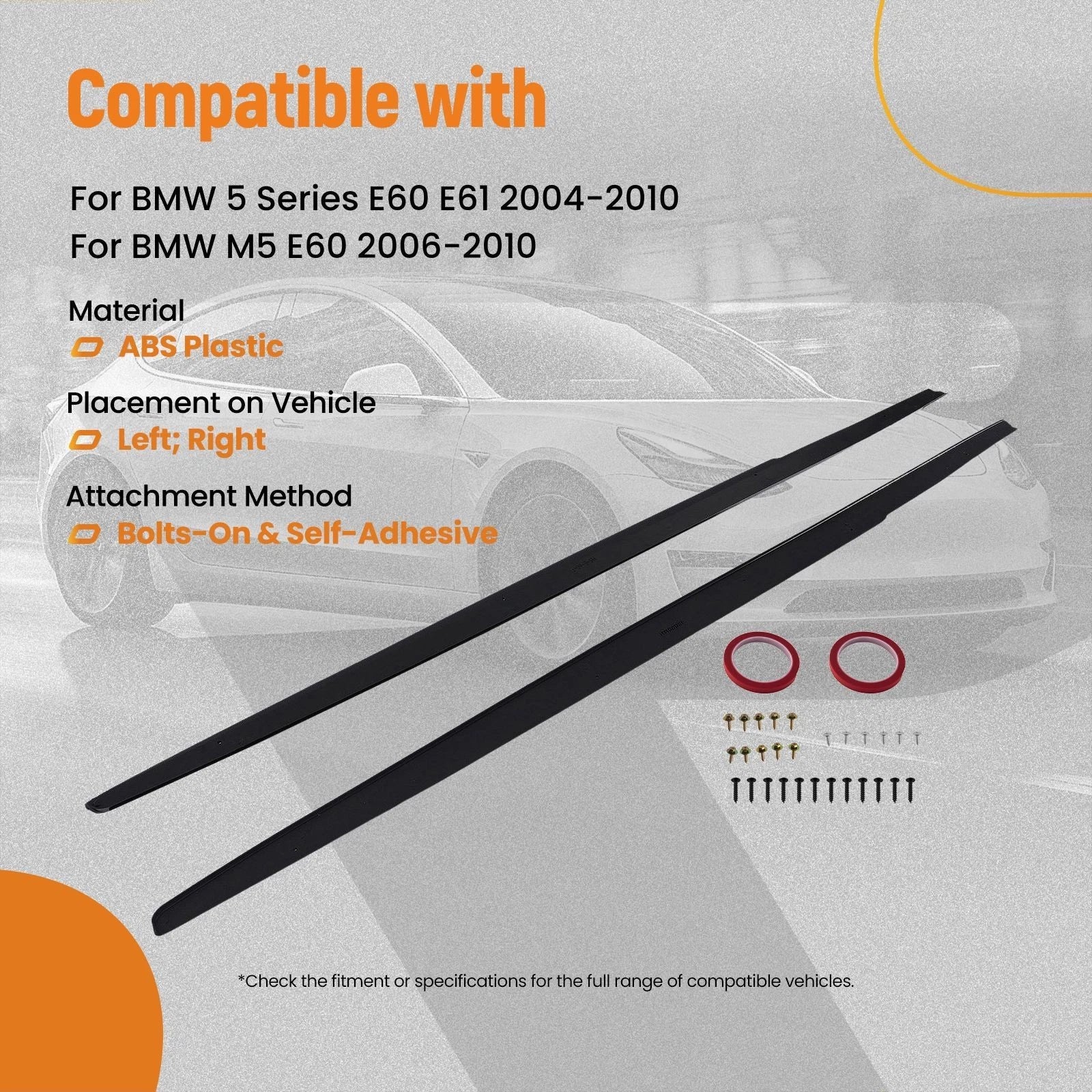 Black Side Panel Body Kit for BMW 5 Series E60 E61 M5 (2004–2010)