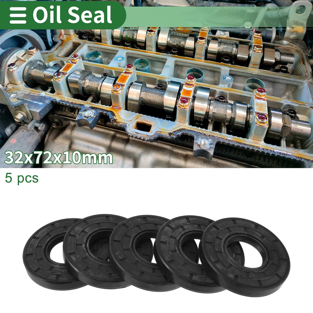 Set of 5 Oil Seal Rotary Shaft Seal NBR Rubber 32x72x10mm