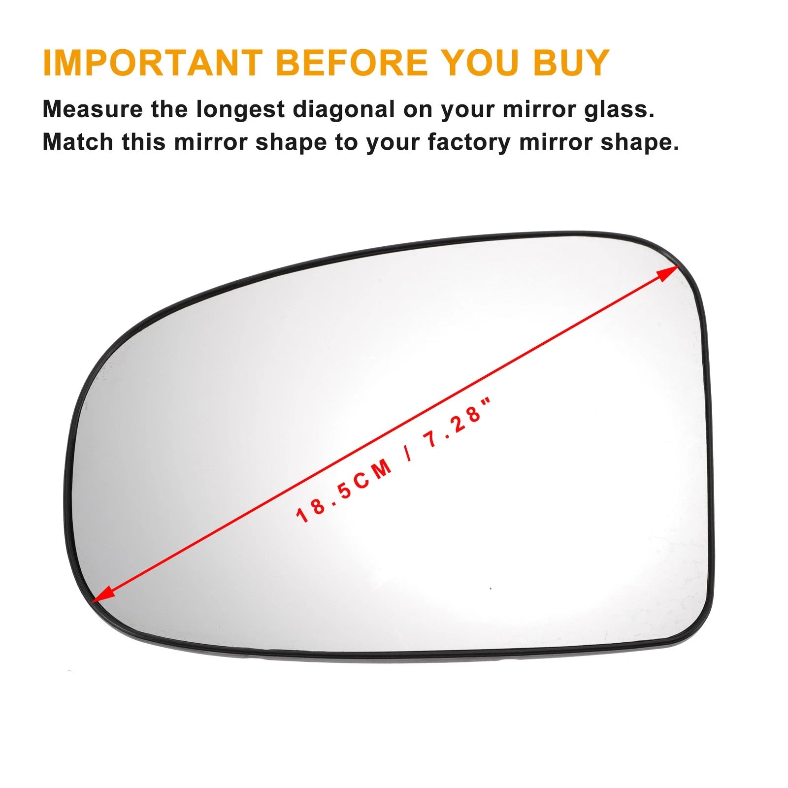 Left Side Heated White Mirror Glass for Toyota IQ (2009–2016)