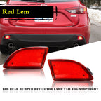 Red LED Rear Bumper Sequential Signal Brake Lights for Mazda 3 Hatchback (2014–2018)