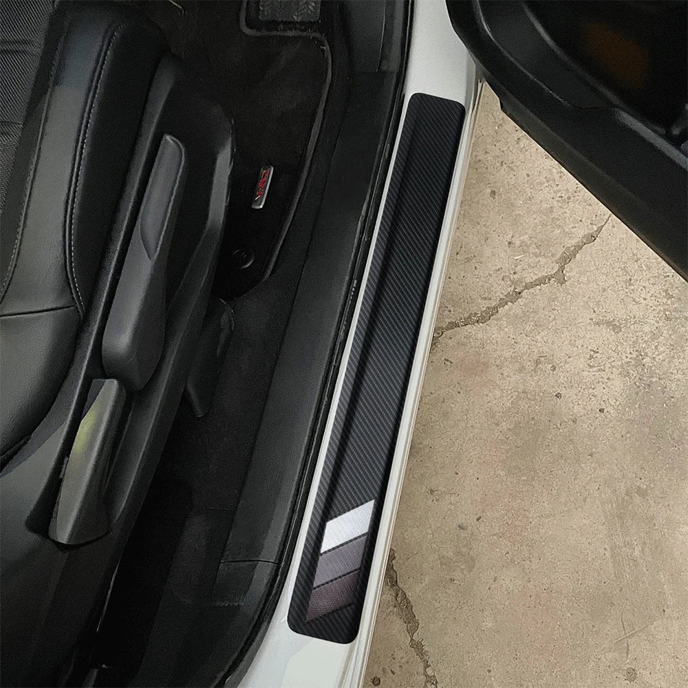 4X Carbon Fiber Door Sill 5D Sticker Protector for Toyota V (2022)