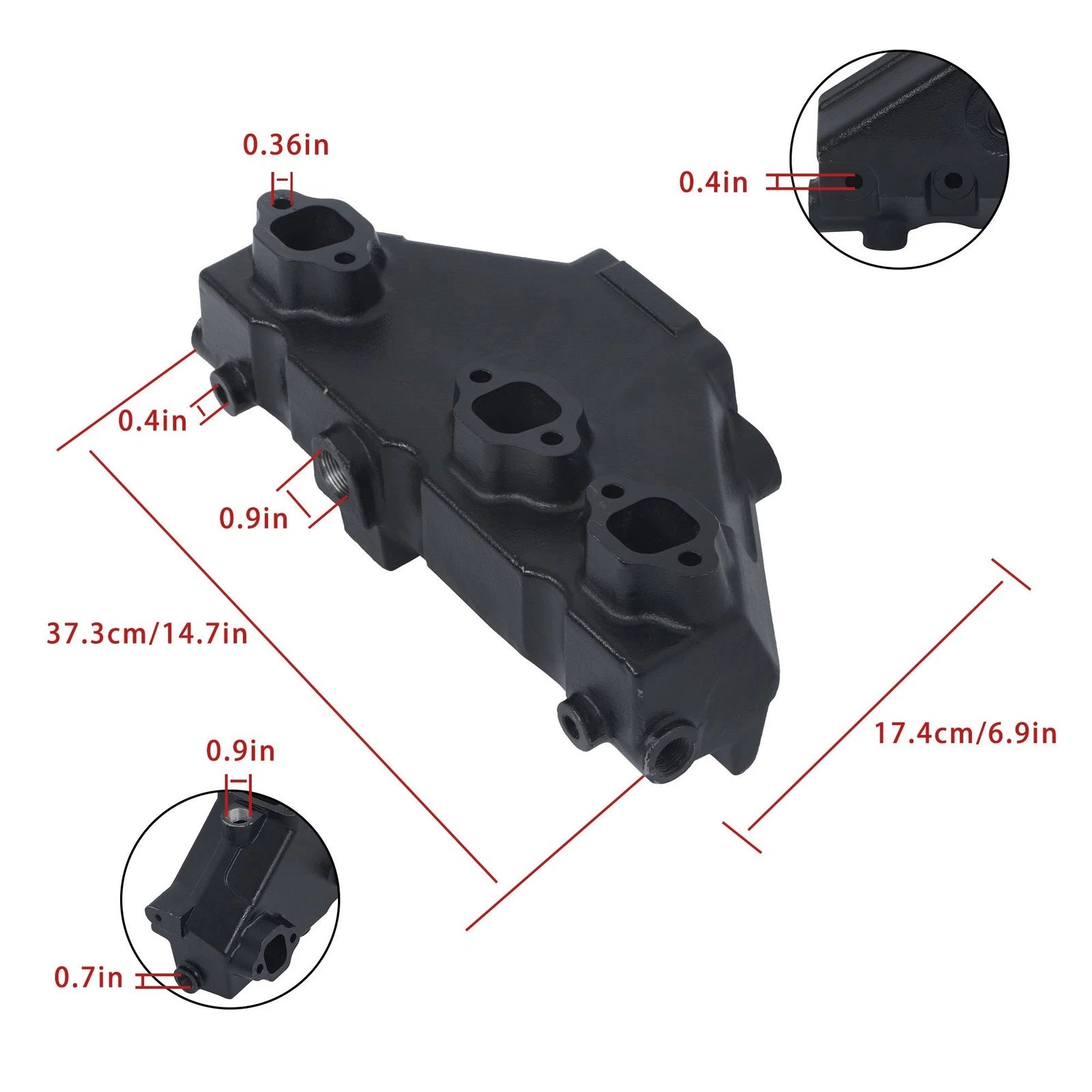 Set of 2 Exhaust Manifolds for Mercruiser 4.3L V6 (1985–2002)