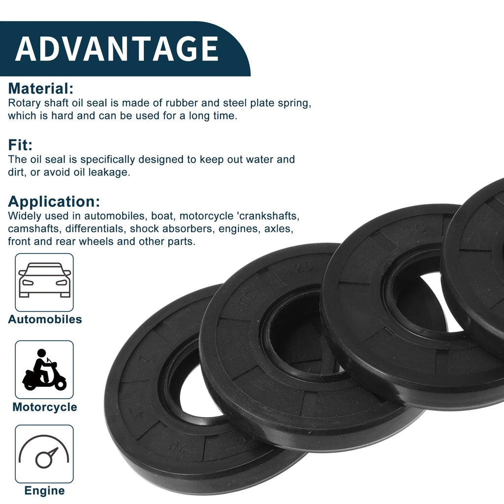 Set of 5 Oil Seal Rotary Shaft Seal NBR Rubber 20x47x7mm
