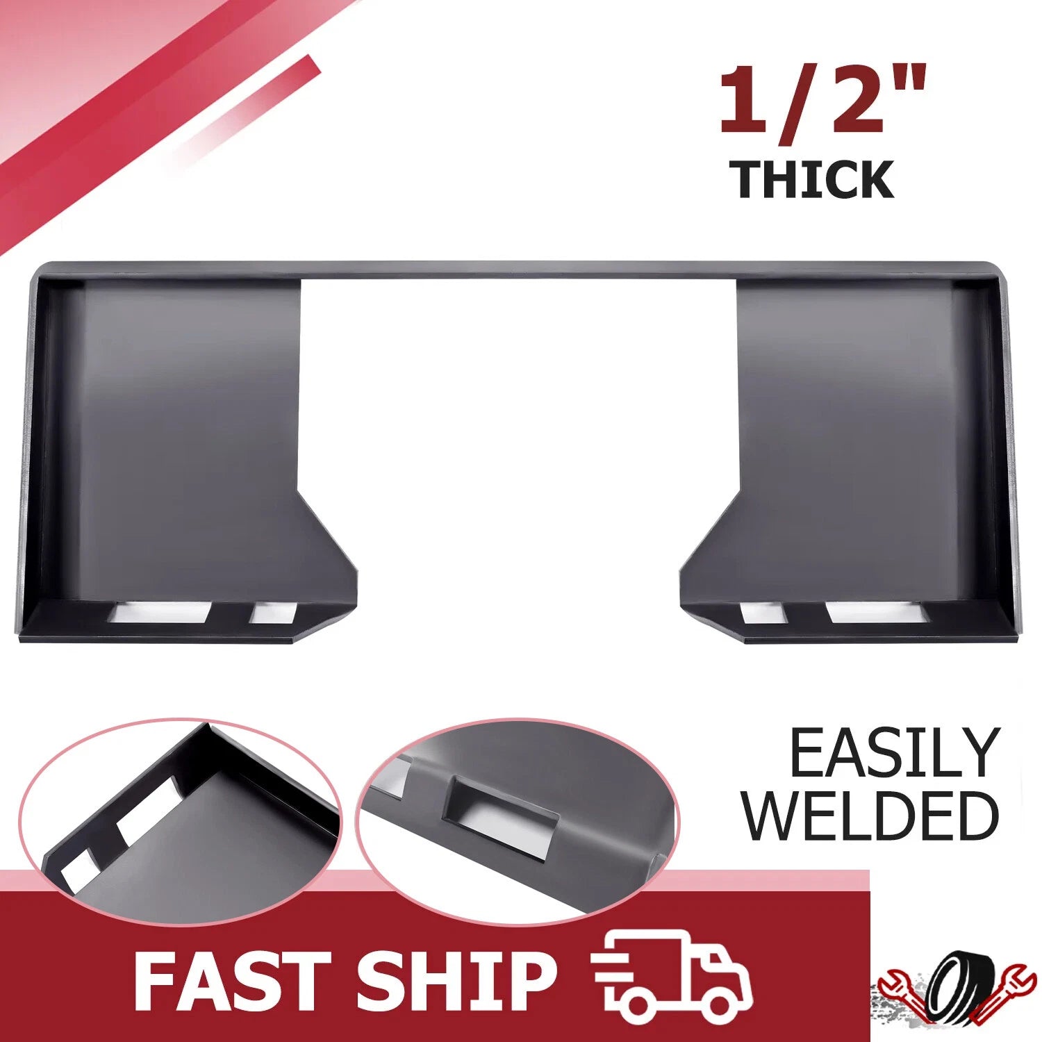 Heavy Duty 1/2" Quick Tach Attachment Mount Plate for Bobcat Kubota