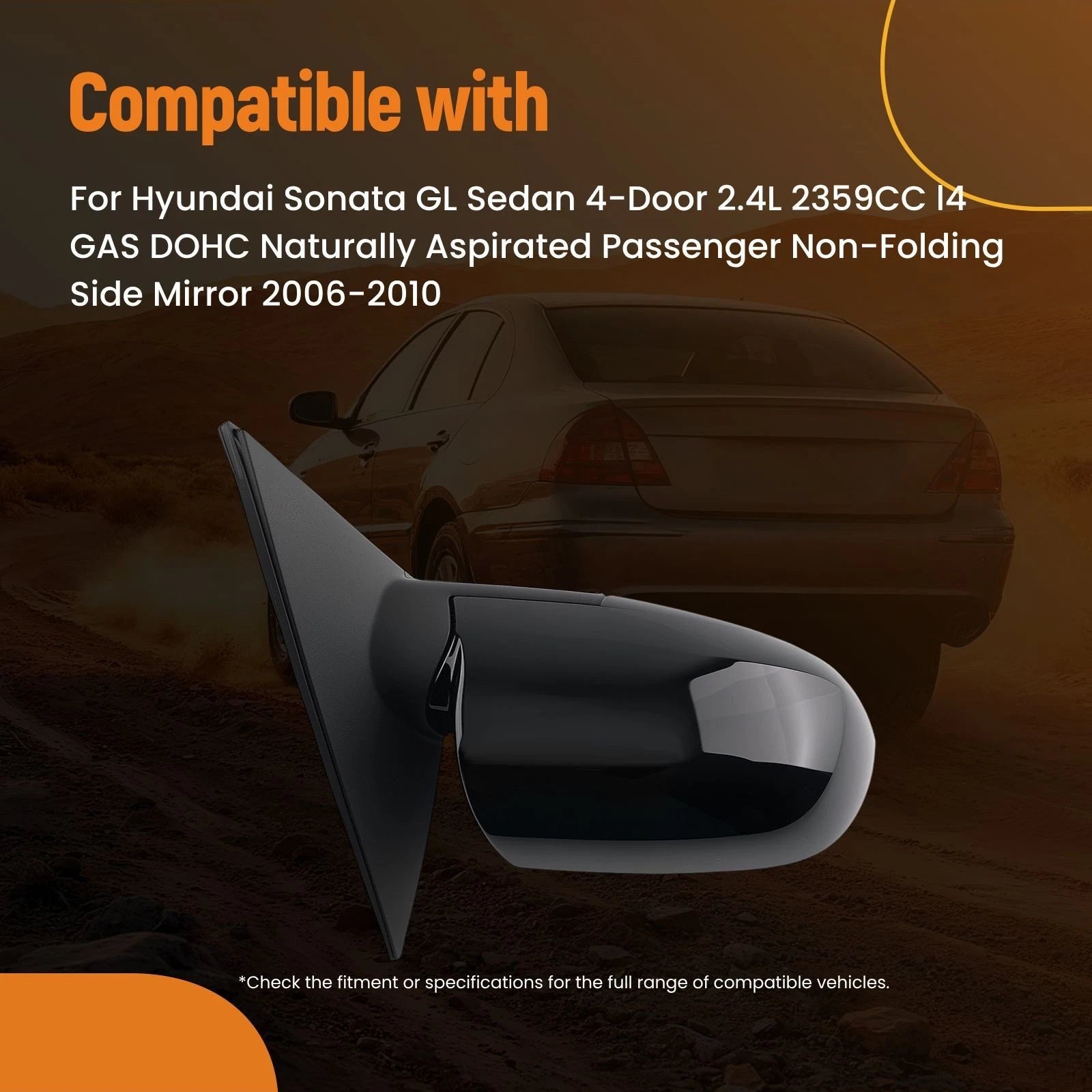 Heated Side Mirror for Hyundai Sonata GL SE (2006–2010) Right 876200A000