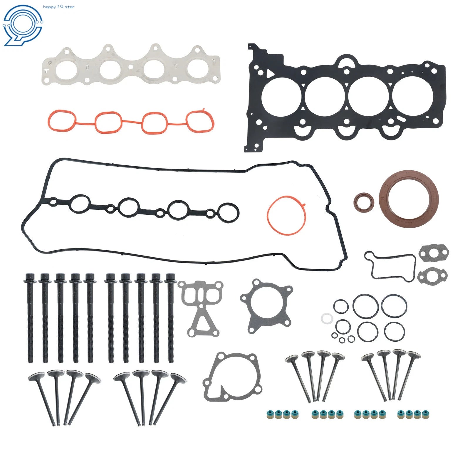 Head Gasket Set with Bolts and Valve Kit for Hyundai Accent Veloster Kia Rio (2012–2017)
