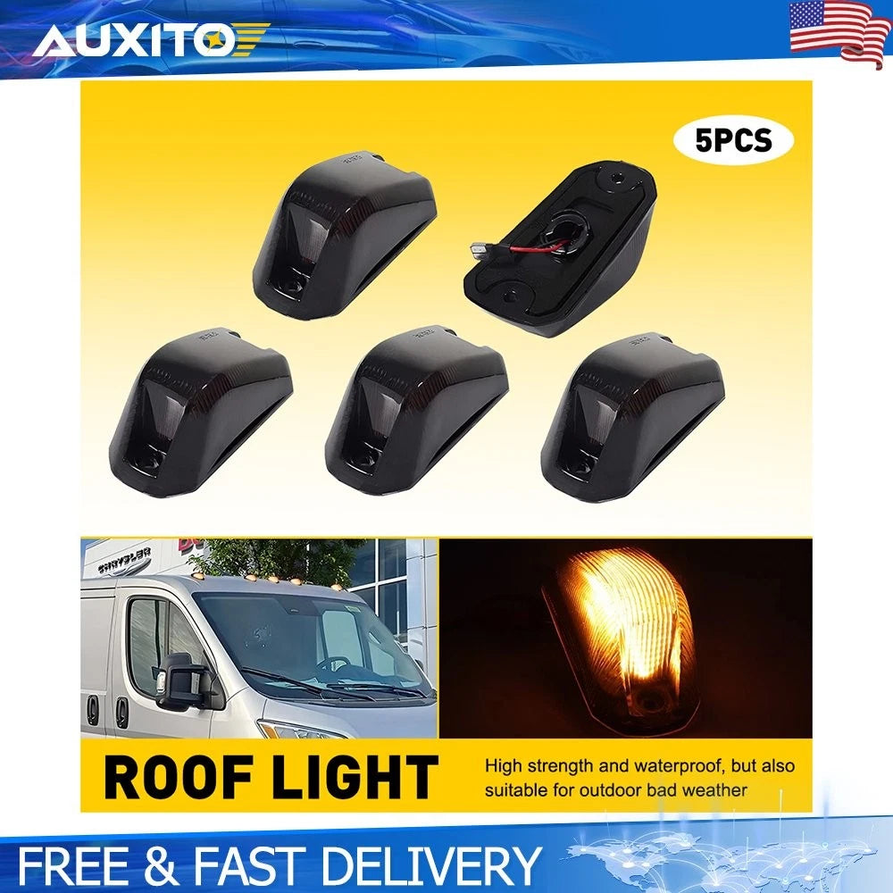 5X Smoked Amber LED Cab Roof Marker Lights for Ram ProMaster 1500 2500 (2014–2023)
