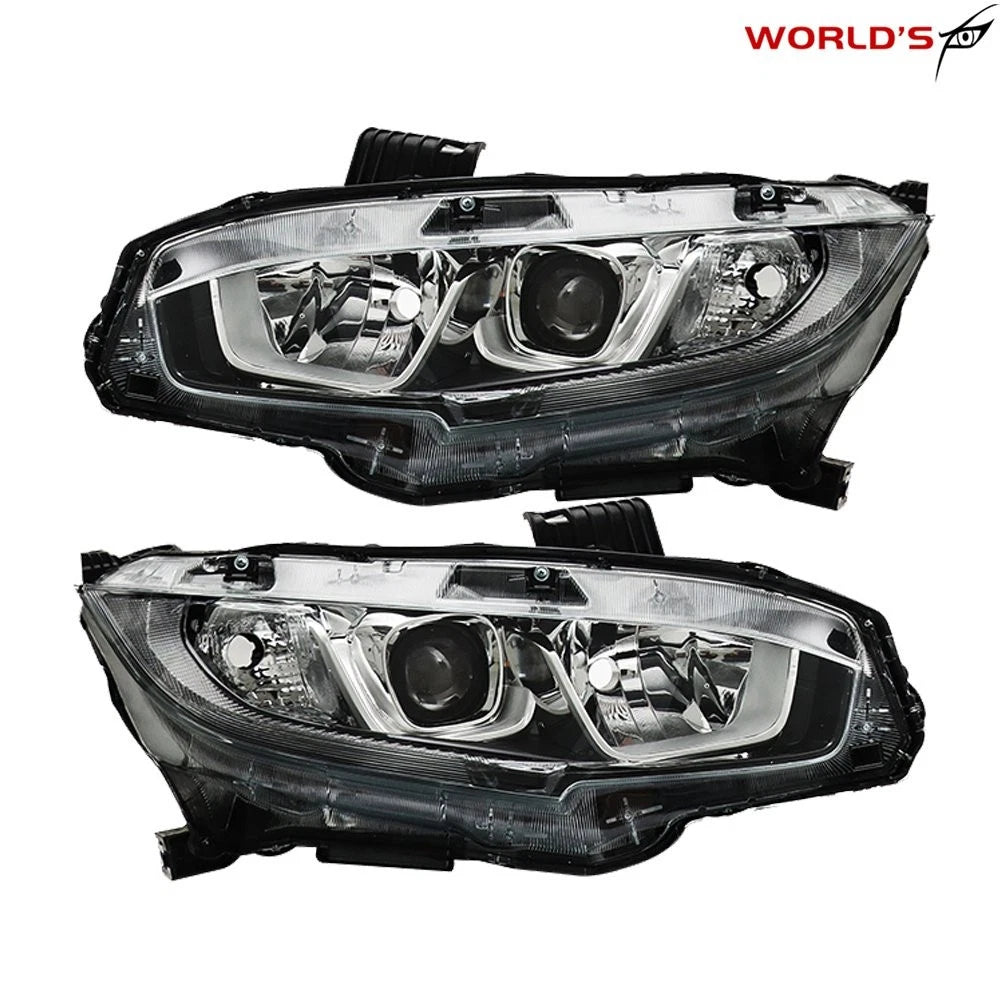 Pair of Halogen Headlights with LED DRL for Honda Civic (2016–2020)