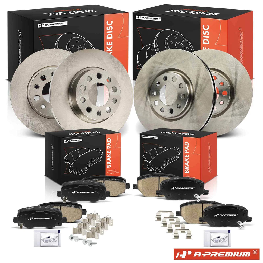 Set of 4 Disc Brake Rotors & Ceramic Pads for Jeep Renegade (2015–2023)