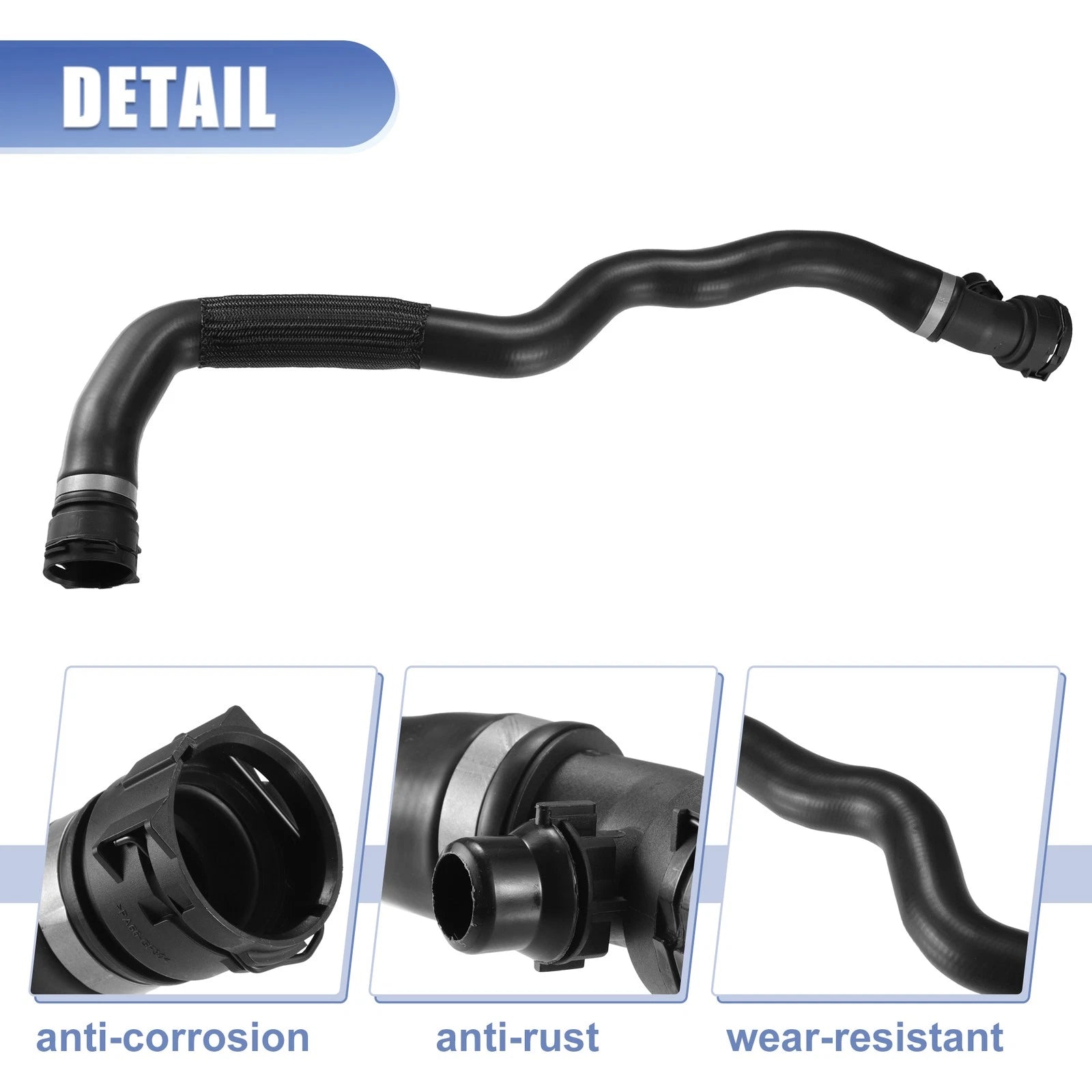 Heater Hose Radiator Expansion Tank Pipe for BMW G01 (2018–2023) No.17127535529 Black